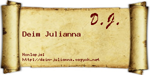 Deim Julianna névjegykártya